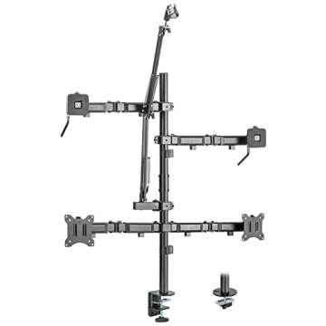 Mount-It! All in One Live Streaming Equipment | 5 Arm Desktop Mount for Monitors, Cameras, and Light...