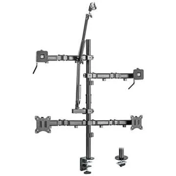 Mount-It! All in One Live Streaming Equipment | 5 Arm Desktop Mount for Monitors, Cameras, and Light...