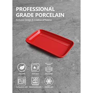 Sweese Rectangular Salad Plates for Elegant Dining