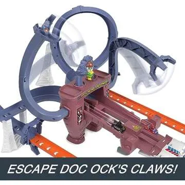 Hot Wheels Toy Car Track Set, RacerVerse Spider-Man’s Web-Slinging Speedway, Competitive Race with 2 Die-Cast Vehicles: Spider-Man & Black Panther