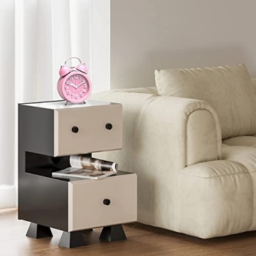 PILIFE 3" Small Loud Alarm Clock for Heavy Sleepers, Twin Bell Alarm Clock Battery Operated, Analog Alarm Clock with Light for Bedroom, Pink