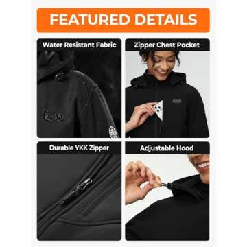 ORORO Women's Dual Control Heated Jacket with 5 Heat Zones (Pocket Heating) (Charger Not Included)