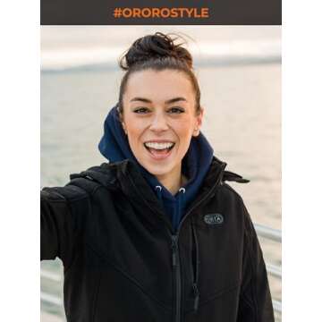 ORORO Women's Dual Control Heated Jacket with 5 Heat Zones (Pocket Heating) (Charger Not Included)