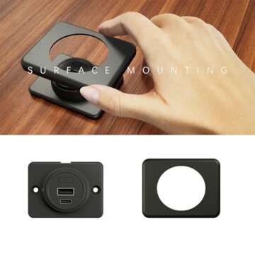 DAMAVO 12V USB Car Charger Outlet, Type C for Car, Truck & RV