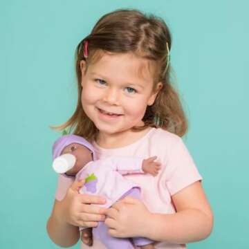 Adora Amazon Exclusive Sweet Babies Collection, 11” Soft and Cuddly Girl Baby Doll | Machine Washable, Birthday Gift For Ages 1+ - Baby Girl Grape