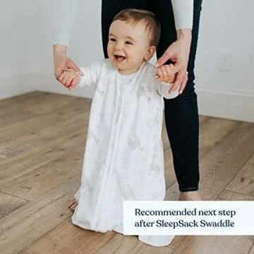 HALO SleepSack, 100% Cotton Wearable Blanket, Swaddle Transition Sleeping Bag, TOG 0.5, Llama Sand, Size Medium, 6-12 Months