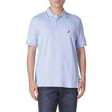 Nautica Men's Short Sleeve Polo Shirt - Classic Fit, Noon Blue, Size Small