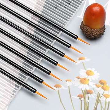 Akstore Disposable Eyeline Mascara Brushes Eyelash Brush Wands Applicator Makeup Brush Tool Kits (Black-Yellow 200PCS)