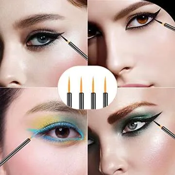 Akstore Disposable Eyeline Mascara Brushes Eyelash Brush Wands Applicator Makeup Brush Tool Kits (Black-Yellow 200PCS)