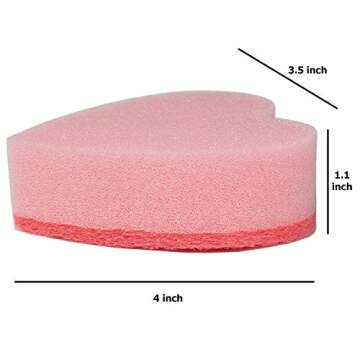 GMIcréatifs Heart Shaped Dual-Sided Kitchen Sponge Pack