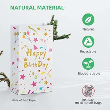HURSROOR Happy Birthday Party Favor Bags 24 Pack