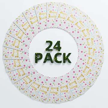 HURSROOR Happy Birthday Party Favor Bags 24 Pack