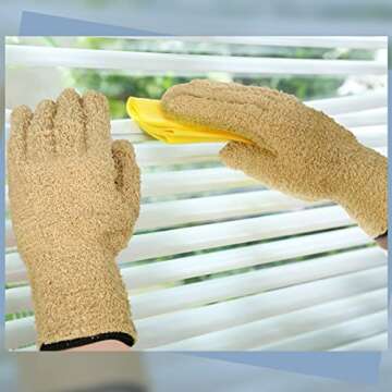 Bencailor 3 Pairs Microfiber Gloves Dusting Cleaning Gloves Plants Gloves Lengthen Thicken Cleaning Gloves Mitt for Blind(Dark Blue,Gray,Khaki)