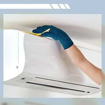 Bencailor 3 Pairs Microfiber Gloves Dusting Cleaning Gloves Plants Gloves Lengthen Thicken Cleaning Gloves Mitt for Blind(Dark Blue,Gray,Khaki)