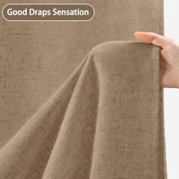 Awellife Linen Shower Curtain Beige Shower Curtains for Bathroom Natural Cloth Cotton Fabric Liner Khaki 72 x 72 Inch