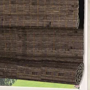 Letau Cordless Wood Window Shades Blinds, Bamboo Light Filtering Roller Shades, Color 7