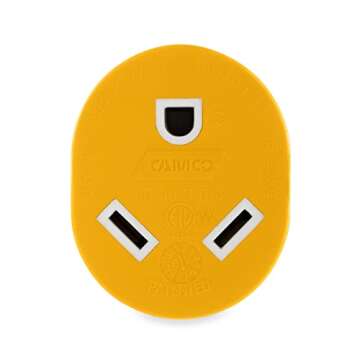 Camco Power Grip Camper/RV Generator Adapter | Features a Heavy-Duty 30 Amp Locking Male and Female Connection | Rated for 125 Volts / 3750 Watts (55333)