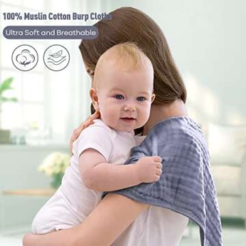 Yoofoss Muslin Burp Cloths for Baby 10 Pack 100% Cotton Baby Washcloths for Boys Girls Large 20''X10...