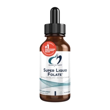 Designs for Health B12 + Folate Drops - Super Liquid Folate with Vitamin B12 as Methylcobalamin - 40...