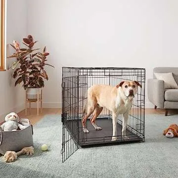 Durable Foldable Metal Wire Dog Crate for Large Pets