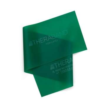 THERABAND Resistance Band 25 Yard Roll, Heavy Green Non-Latex Professional Elastic Bands For Upper & Lower Body Exercise Workouts, Physical Therapy, Pilates, Rehab, Dispenser Box, Level 4