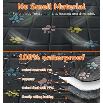 URPOWER Waterproof Dog Seat Cover for Safe Travel