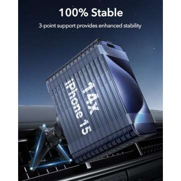 ESR for MagSafe Car Mount, Air Vent/Dashboard Magnetic Phone Holder for Car, Strong Magnets, Car Phone Holder Mount for iPhone 16/15/14/13/12/Samsung/Android, All Smartphones(2 Metal Rings Included)