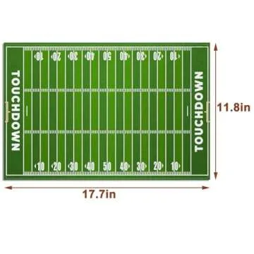 Nepnuser American Football Court Placemats Set of 4 Touch Down Football Birthday Party Boy Sport Place Mats for Home Kitchen Dining TV Trays Decoration(12" x 18")