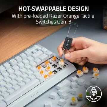 Razer BlackWidow V4 75% Mechanical Gaming Keyboard: Hot Swappable Design - Compact & Durable - Orang...