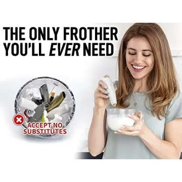 Zulay Kitchen Powerful Milk Frother Handheld - Easy-to-Grip Hand Mixer Electric - Twister-Design Mini Mixer for Powder Drinks - Coffee Frother Handheld & Mixer Electric Handheld - (White/Gold)