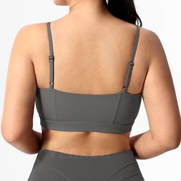 YEOREO Katie Bandeau Sports Bras Women Fitness Workout Crop Tank Top Yoga Gym Bra Dark Grey