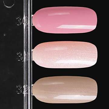 Beauticom Nail Tip Display Palette Board for Nail Art Design Pattern Practice and Swatch Nail Polish Colors (36 Tips - 1 Palette (Clear), 5 Pieces)