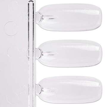 Beauticom Nail Tip Display Palette Board for Nail Art Design Pattern Practice and Swatch Nail Polish Colors (36 Tips - 1 Palette (Clear), 5 Pieces)