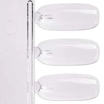 Beauticom Nail Tip Display Palette Board for Nail Art Design Pattern Practice and Swatch Nail Polish Colors (36 Tips - 1 Palette (Clear), 5 Pieces)