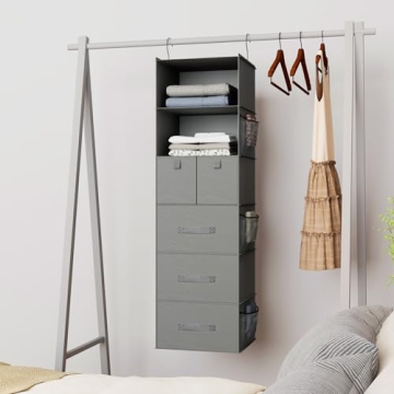 Bosuelife 6-Shelves Hanging Closet Organizer for Efficient Storage