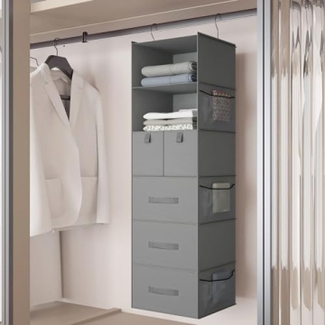 Bosuelife 6-Shelves Hanging Closet Organizer for Efficient Storage