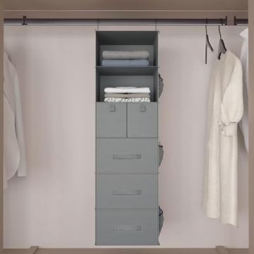 Bosuelife 6-Shelves Hanging Closet Organizer for Efficient Storage