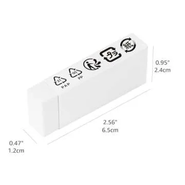 Amazon Basics Block White Eraser - Perfect for School and Art