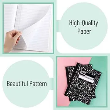 Mr. Pen Composition Notebook 2 Pack - Wide Ruled Notebooks