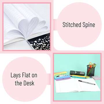 Mr. Pen Composition Notebook 2 Pack - Wide Ruled Notebooks