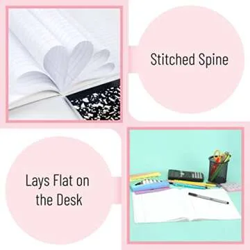 Mr. Pen Composition Notebook 2 Pack - Wide Ruled Notebooks