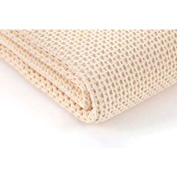 CC CAIHONG Luxury Waffle Weave Drying Premium Cotton Large Lightweight Knit Bath Towel Set - (4 Pack 27 inch x 55 inch) (Beige, Bath Towels - Set of 4)