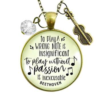 Violon Necklace To Play A Wrong Note Is Insignificant Women's Jewelry Chain 24" - Handmade Beethoven...
