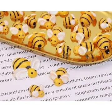 Tiny Resin Bees 30Pcs Bumble Bee decor for Crafts