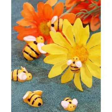 Tiny Resin Bees 30Pcs Bumble Bee decor for Crafts