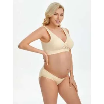 Angelhood 6 Pack Womens Cotton Maternity Underwear,Healthy Maternity Pregnancy Panties Postpartum Mother Under Bump Underwear X-Large