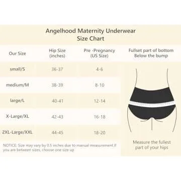 Angelhood 6 Pack Womens Cotton Maternity Underwear,Healthy Maternity Pregnancy Panties Postpartum Mother Under Bump Underwear X-Large
