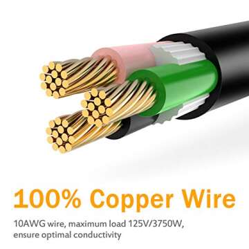 MICTUNING 30A Male to 50A Female RV Power Cord Plug Adapter Heavy Duty Electrical Power Adapter with...