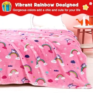 Lukeight Unicorns Rainbows Toddler Blanket Ideal for Kids