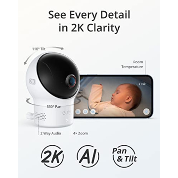 eufy Wi-Fi Baby Monitor 2K with Night Vision & Noise Detection